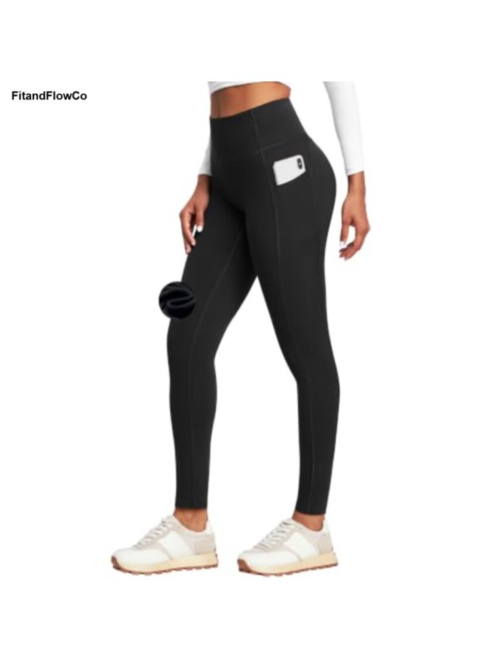 Fleece Lined Thermal Leggings with Pockets High Waist